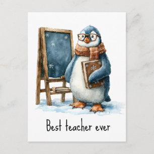 Bester Lehrer Aller Zeiten Winter-Pinguin-Design Postkarte