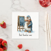 Bester Lehrer Aller Zeiten Winter Pinguin Design Serviette (Beispiel)