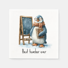 Bester Lehrer Aller Zeiten Winter Pinguin Design Serviette