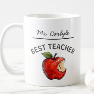 BESTER LEHRER Apple Benutzerdefinierter Name Kaffeetasse