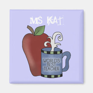 Bester Lehrer-Apple-Kaffeetasse-Kühlschrankmagnet Magnet