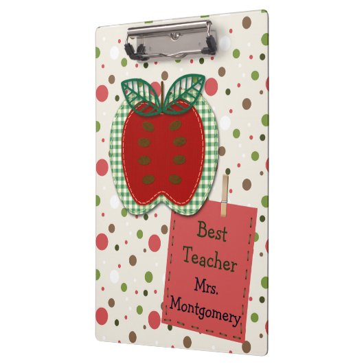 Bester Lehrer Apple personalisiert Klemmbrett (Links)