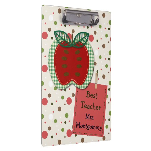 Bester Lehrer Apple personalisiert Klemmbrett (Rechts)