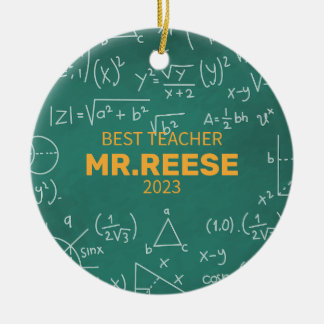 Bester Lehrer Benutzerdefinierter Mathelehrer Name Keramik Ornament