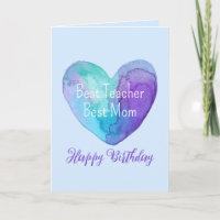 Bester Lehrer Beste Mama Blaues Herz Geburtstag