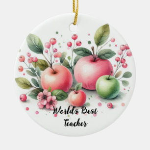 Bester Lehrer der Welt Apfel Delight Keramik Ornament