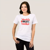 Bester Lehrer der Welt Apfel Schule Geschenk Tri-Blend Shirt (Vorderseite voll)