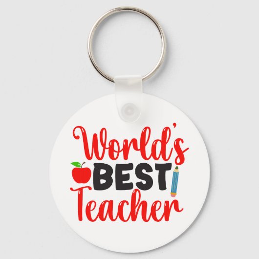 Bester Lehrer der Welt Apple Schulgeschenk Schlüsselanhänger (Vorderseite)