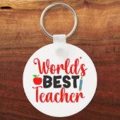 Bester Lehrer der Welt Apple Schulgeschenk Schlüsselanhänger (Rückseite)