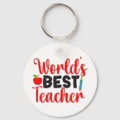 Bester Lehrer der Welt Apple Schulgeschenk Schlüsselanhänger (Rückseite)