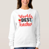 Bester Lehrer der Welt Apple Schulgeschenk Sweatshirt (Vorderseite)
