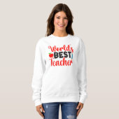 Bester Lehrer der Welt Apple Schulgeschenk Sweatshirt (Vorne ganz)