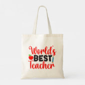 Bester Lehrer der Welt Apple Schulgeschenk Tragetasche (Rückseite)