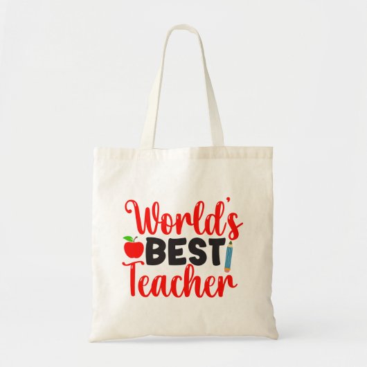 Bester Lehrer der Welt Apple Schulgeschenk Tragetasche (Vorne)