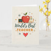 Bester Lehrer der Welt Dankeschön-Geschenk Karte (Gelbe Blume)