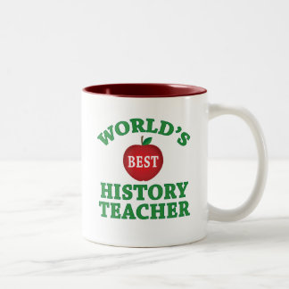 Bester Lehrer der Welt Geschichts Zweifarbige Tasse