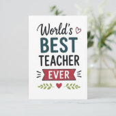 Bester Lehrer der Welt Karte (Stehend Vorderseite)
