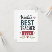 Bester Lehrer der Welt Karte (Vorderseite/Rückseite Beispiel)