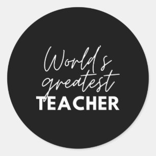 Bester Lehrer der Welt Lustiger Stolz Lehrer Anerk Runder Aufkleber