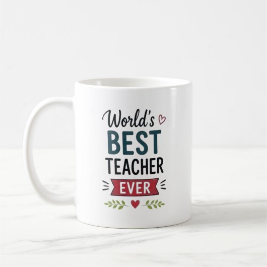 Bester Lehrer der Welt Personalisiert Kaffeetasse (Links)