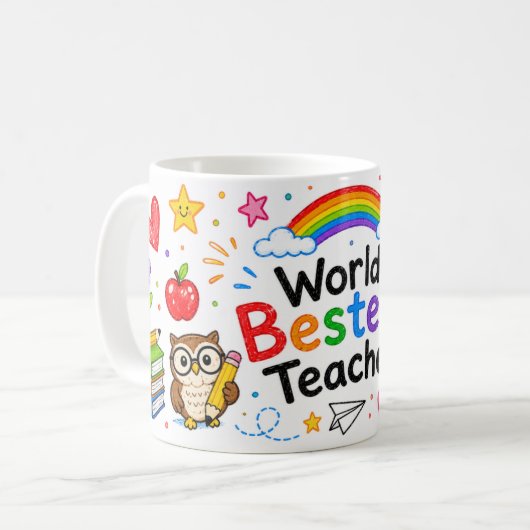 Bester Lehrer der Welt Süße Lehrerbeste Würdigung Kaffeetasse (Vorderseite Links)