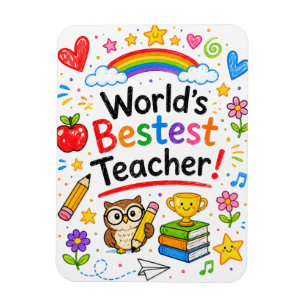 Bester Lehrer der Welt Süße Lehrerbeste Würdigung Magnet