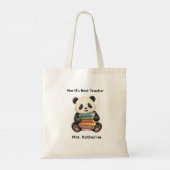 Bester Lehrer der Welt Süße Panda-Bücher Benutzerd Tragetasche (Rückseite)