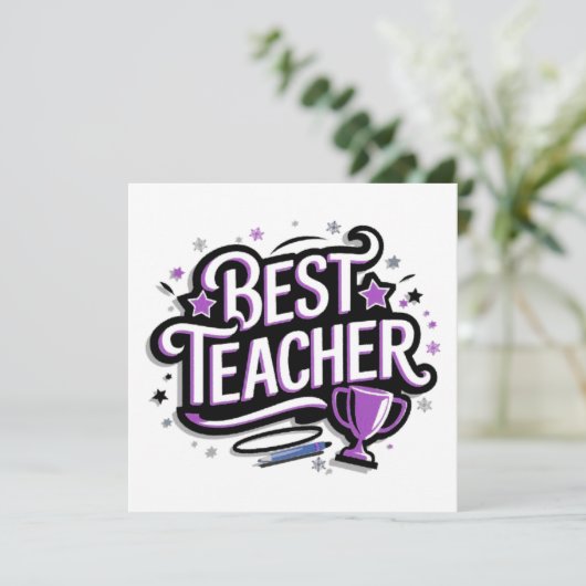 Bester Lehrer Feiertagskarte (Stehend Vorderseite)