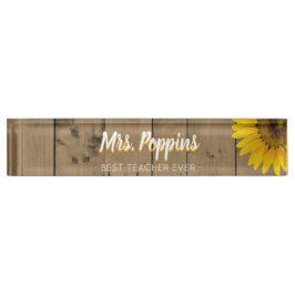 Bester Lehrer-Geschenk-Namen-rustikale hölzerne Namensplakette
