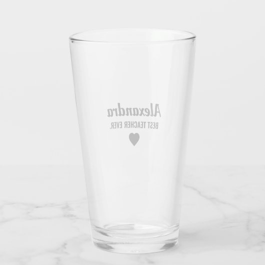 Bester Lehrer Glas (Rückseite)