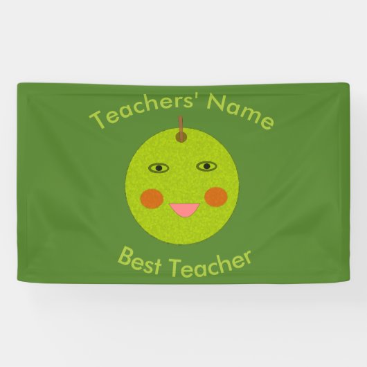 Bester Lehrer Happy Apple Custom Banner (Horizontal)