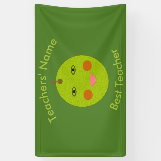Bester Lehrer Happy Apple Custom Banner (Vertikal)