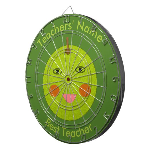 Bester Lehrer Happy Apple Custom Dart Board Dartscheibe (Vorderseite rechts)