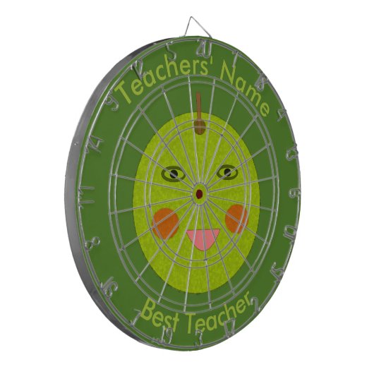Bester Lehrer Happy Apple Custom Dart Board Dartscheibe (Vorderseite Links)