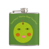 Bester Lehrer Happy Apple Custom Flask Flachmann (Vorderseite)