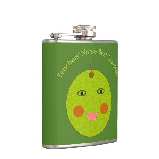 Bester Lehrer Happy Apple Custom Flask Flachmann (Rechts)