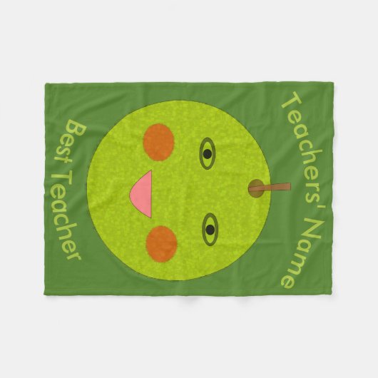 Bester Lehrer Happy Apple Custom Fleece Blanket (Vorderseite (Horizontal))