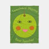 Bester Lehrer Happy Apple Custom Fleece Blanket (Vorderseite)