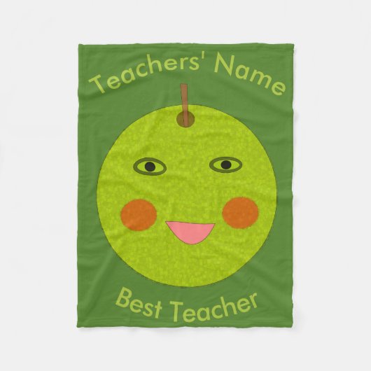 Bester Lehrer Happy Apple Custom Fleece Blanket (Vorderseite)