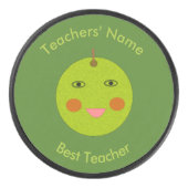 Bester Lehrer Happy Apple Custom Hockey Puck (Vorderseite)