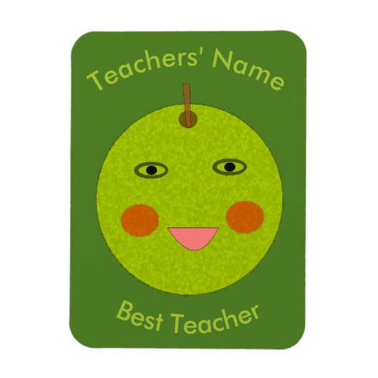 Bester Lehrer Happy Apple Custom Magnet (Vertikal)