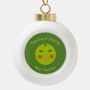 Bester Lehrer Happy Apple Custom Ornament