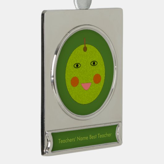 Bester Lehrer Happy Apple Custom Ornament (Rechts)