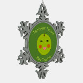Bester Lehrer Happy Apple Custom Ornament (Links)