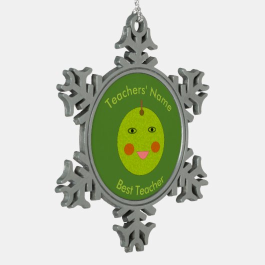 Bester Lehrer Happy Apple Custom Ornament (Links)