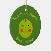 Bester Lehrer Happy Apple Custom Ornament (Rechts)