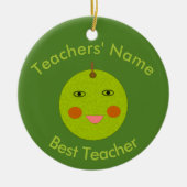 Bester Lehrer Happy Apple Custom Ornament (Vorne)