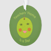 Bester Lehrer Happy Apple Custom Ornament (Vorderseite)