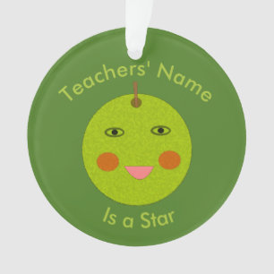 Bester Lehrer Happy Apple Custom Ornament