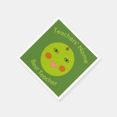Bester Lehrer Happy Apple Custom Paper Napkins Serviette (Ecke)